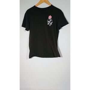 EMPYRE Mens Black Rose Eden Flora Y2K Graphic T Shirt Medium Cotton